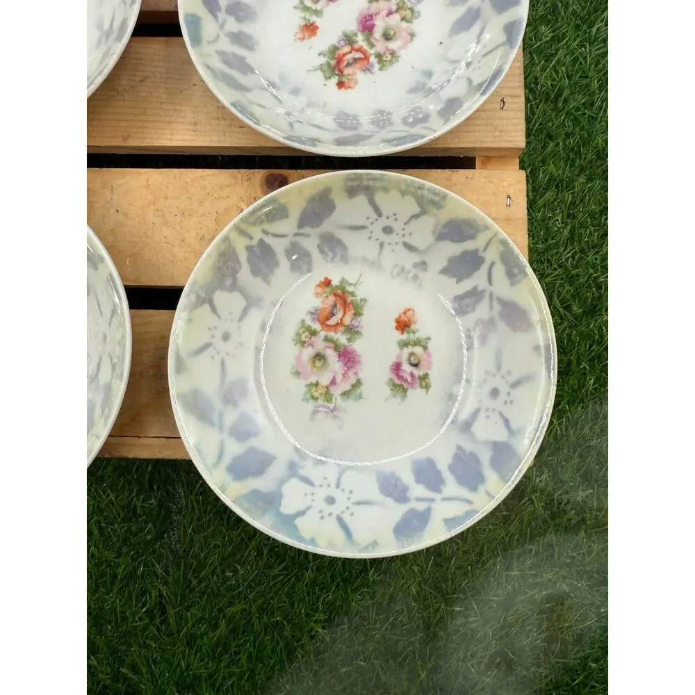 German Floral Small Bowls Set of 4-5.5” Diameter Decorative Porcelain